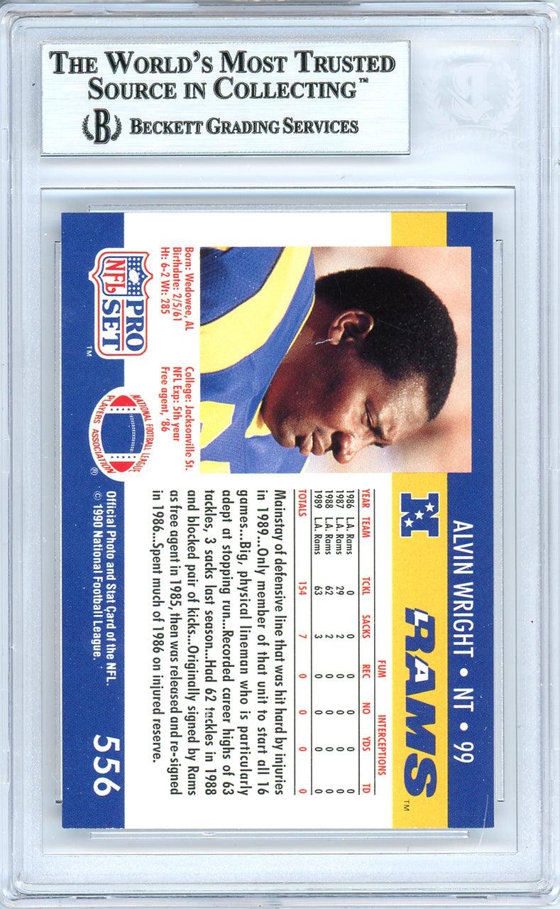 Alvin Wright Autographed 1990 Pro Set Football Card #556 - Los Angeles Rams - Beckett BAS Certified #10739253 - Perfect for NFL Memorabilia Collectors and Sports Fans Display
