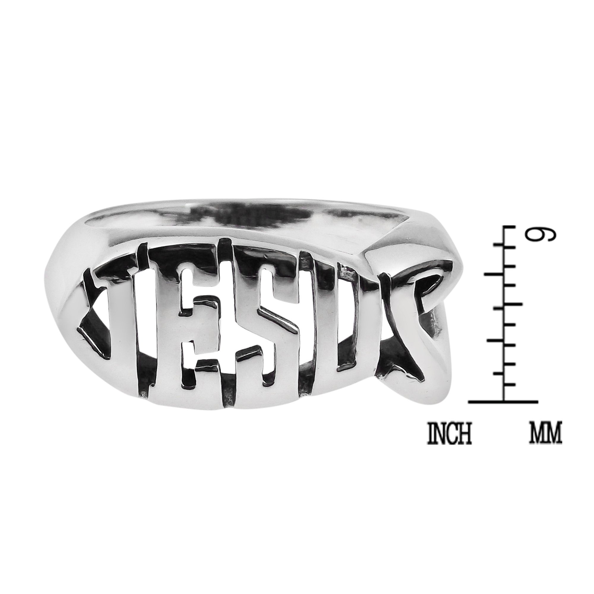 AeraVida Jesus Fish Ichthys Christian Symbol .925 Sterling Silver Ring for Women - Tiny Wedding Band, Trendy Comfort Fit Religious Jewelry - Sizes 6-12 - Perfect for Daily Wear, Church, Baptism & Spiritual Gifts