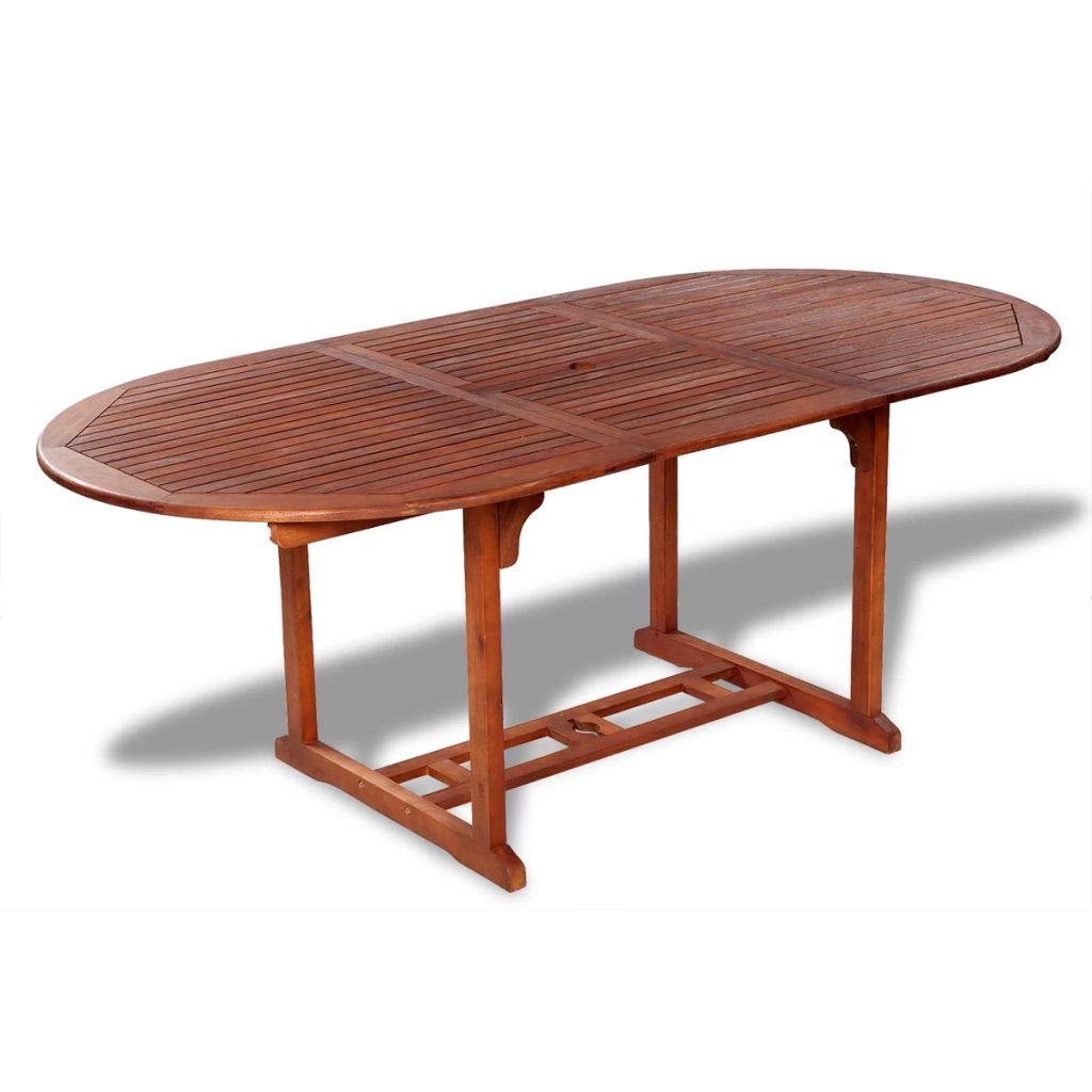 Outdoor Dining Table Folding Garden Table with Umbrella Hole - Solid Acacia Wood Patio Furniture for Backyard, Deck, and Poolside Entertaining