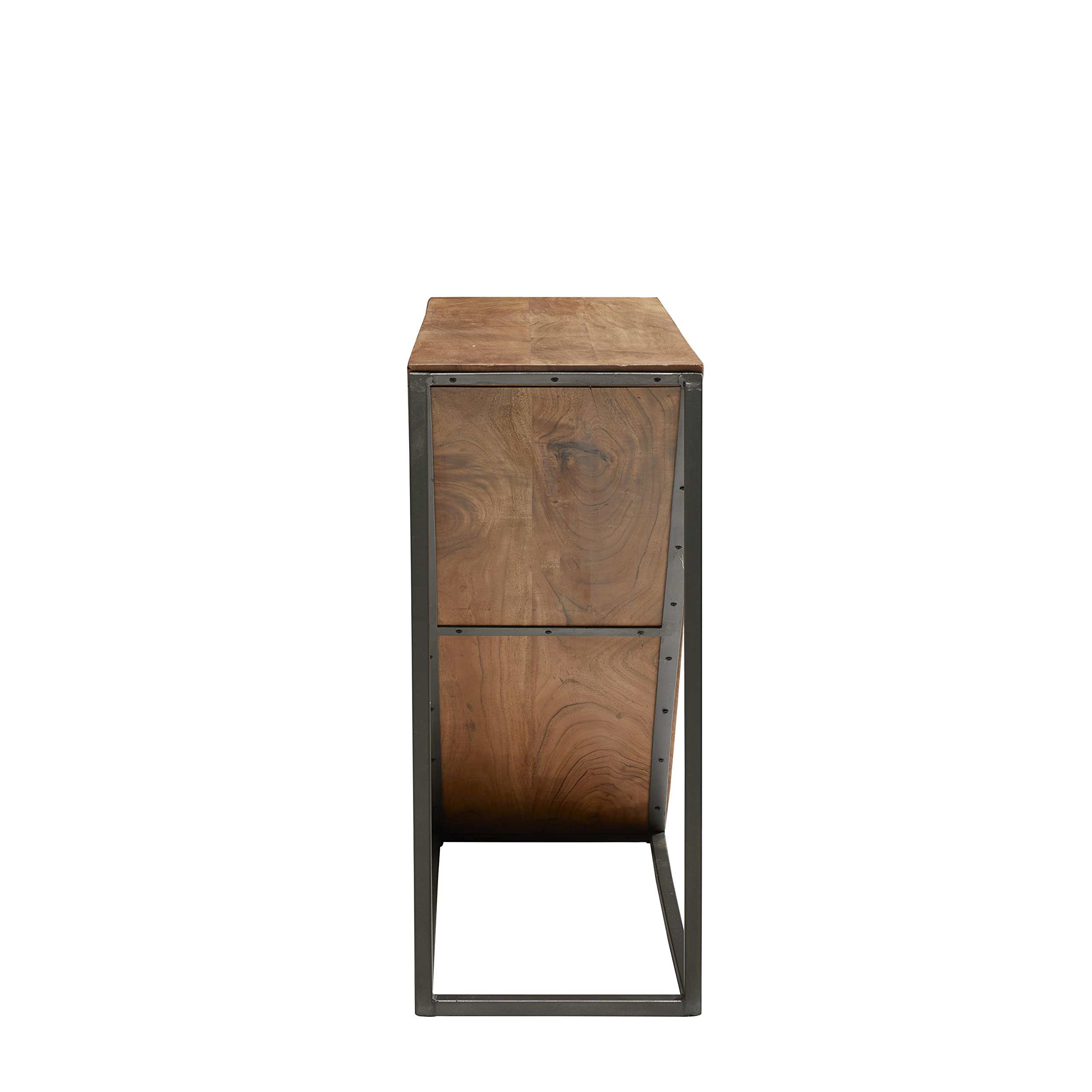 Deco 79 Modern Wood Rectangle Coffee Table with Grey Metal Base - 57