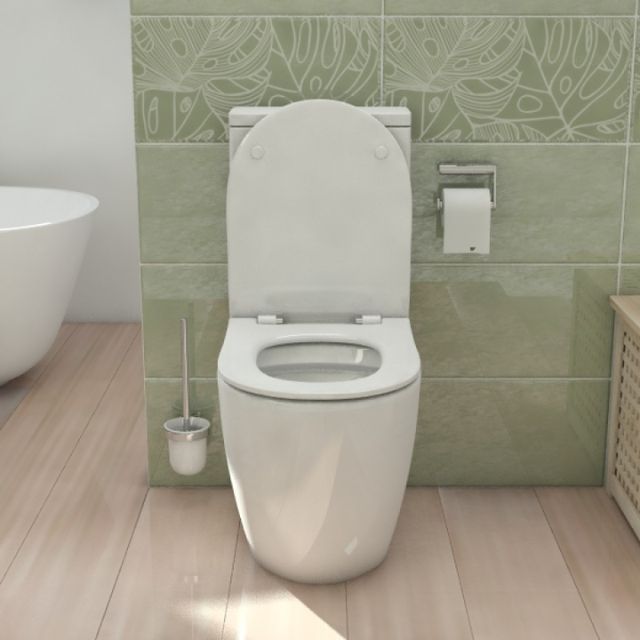 BelBagno Alexander R Rimless Nano Glaze Toilet Suite - Modern Water-Saving Bathroom Fixture for Small Spaces | Perfect for Apartments, Tiny Homes & Compact Bathrooms