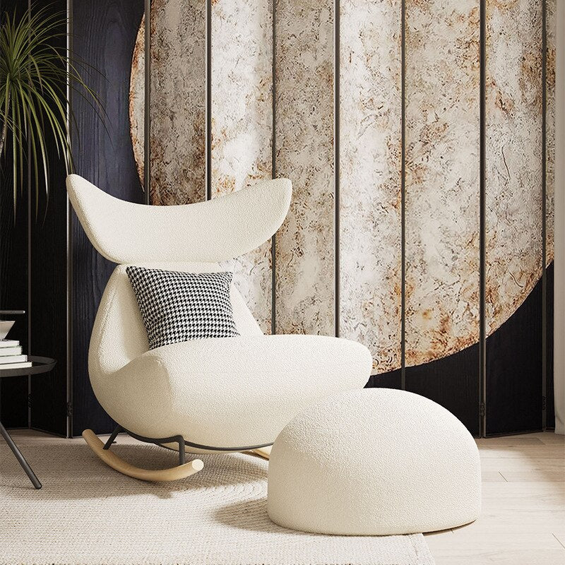 Whale-Shaped Rocking Chair - Comfortable Nursery Glider & Relaxing Living Room Chair for Baby Nursery, Bedroom, or Patio
