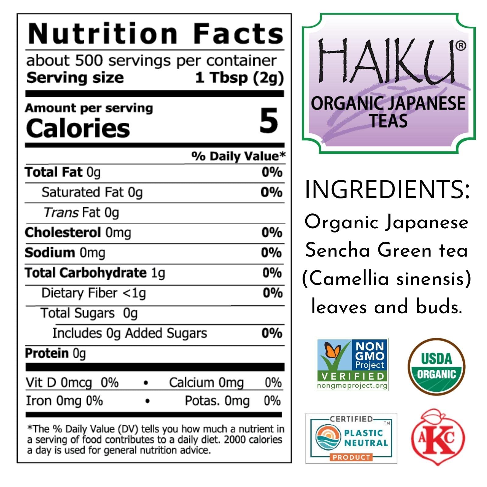 Premium Organic Japanese Sencha Green Tea Loose Leaf - USDA Certified, Resealable Bag (35 oz) - Authentic Product of Japan for Daily Wellness & Relaxation