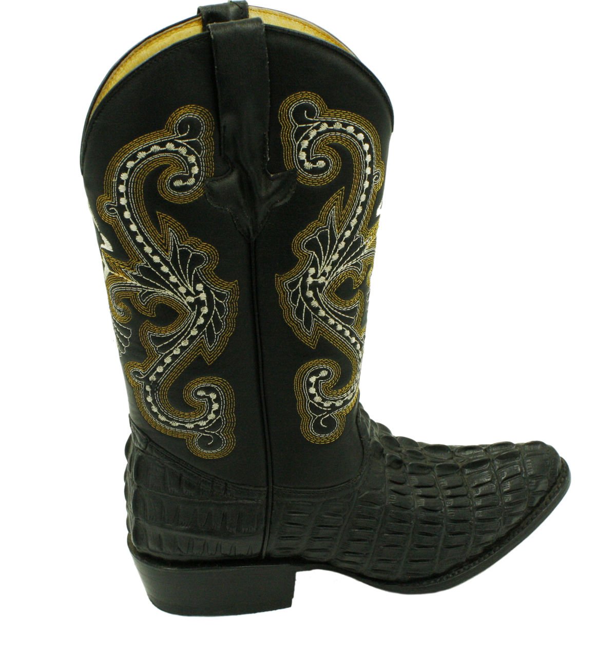 Men's Genuine Cowhide Leather Crocodile Print Western J-Toe Boots with Free Belt - Perfect for Country Dancing, Rodeo Events & Western Fashion Outfits