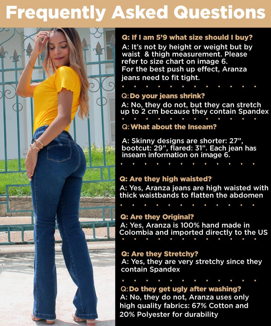 Colombian Butt Lifting Jeans for Women - Boot Cut Denim Pants with Sculpting Fit | Blue Tummy Control High Waisted Jeans for Curvy Body Shape | Perfect for Night Out, Date Night & Casual Wear