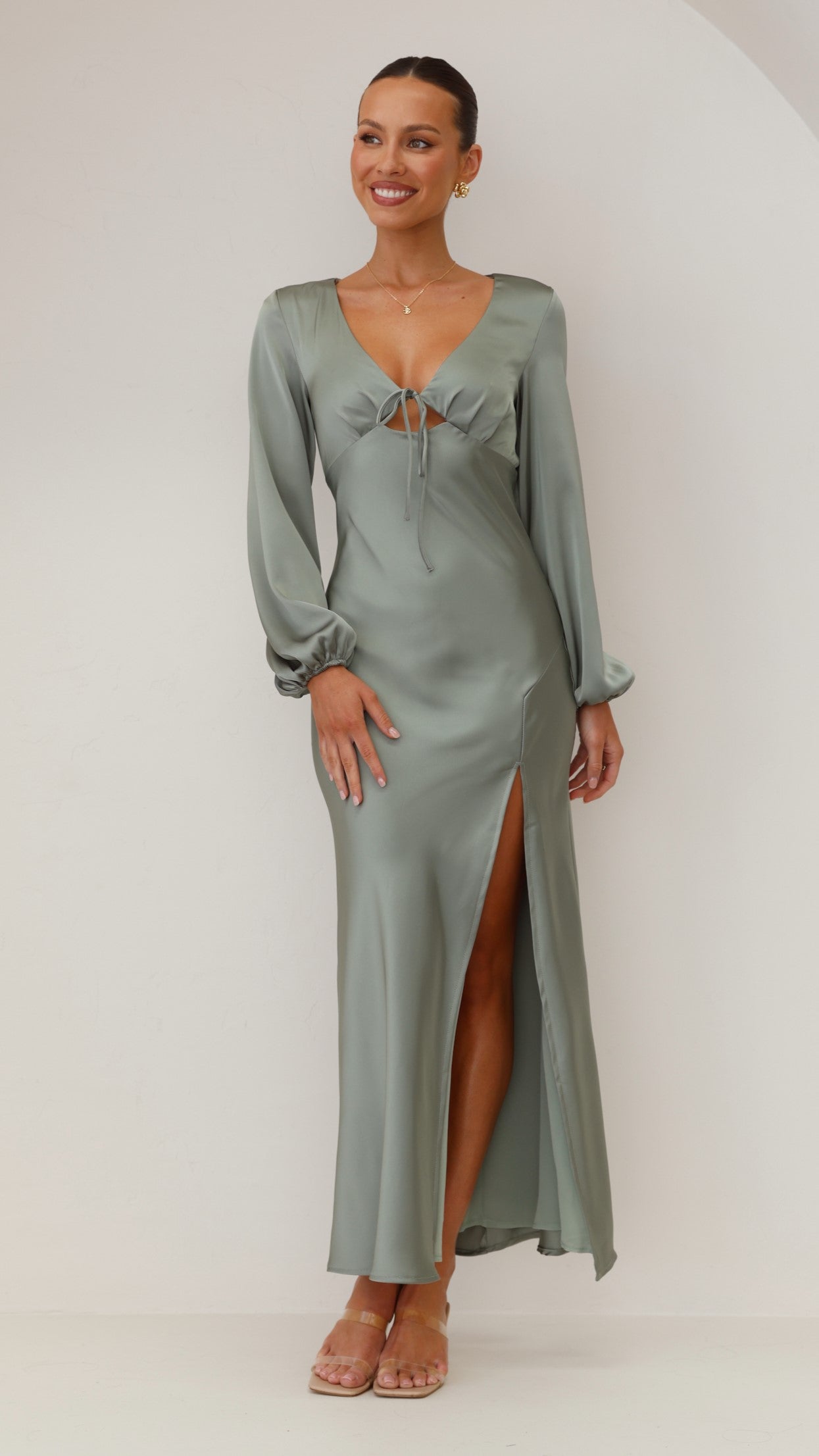 Brigitte Maxi Dress for Women - Flowy Green Summer Dress with Pockets | Perfect for Beach, Vacation & Casual Outings