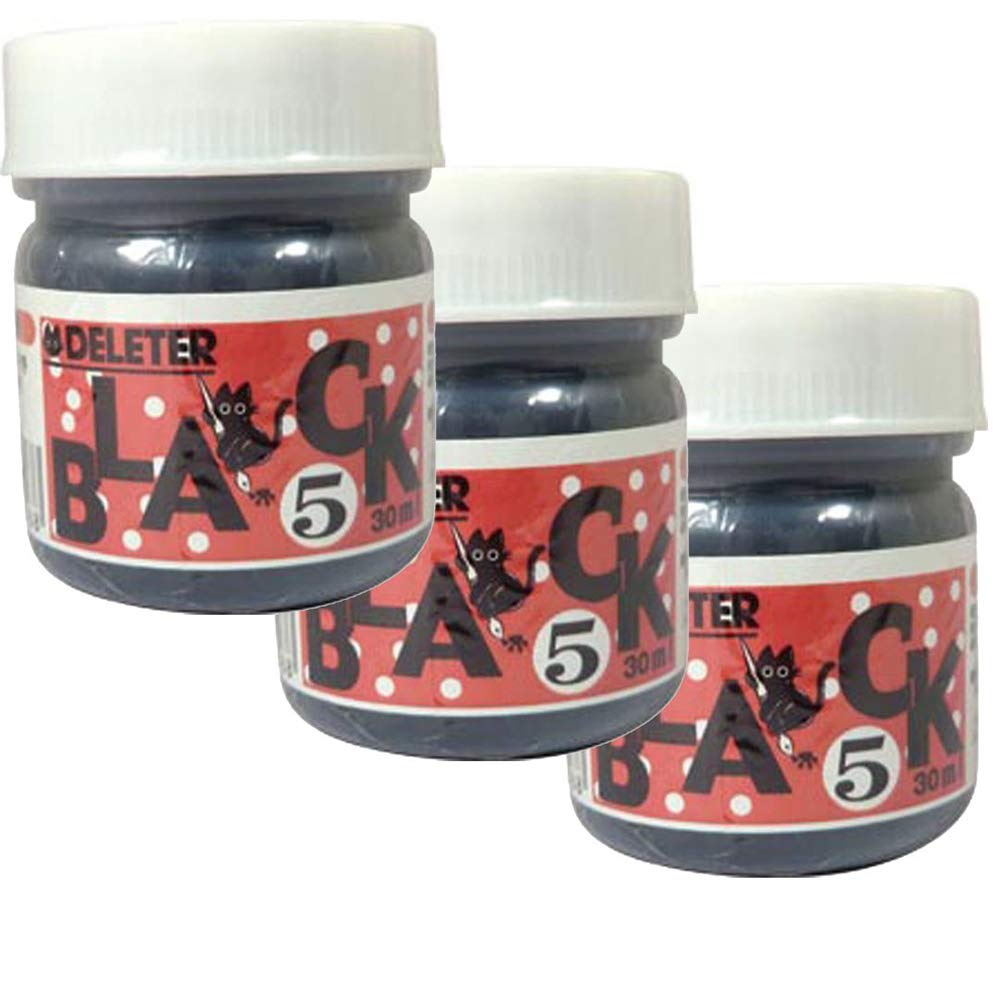 Deleter Manga Comic Ink Set - BLACK5 - 3pc Bottles for Professional Manga & Comic Art - Perfect for Drawing, Inking, and Calligraphy - Ideal for Artists, Illustrators, and Anime Enthusiasts
