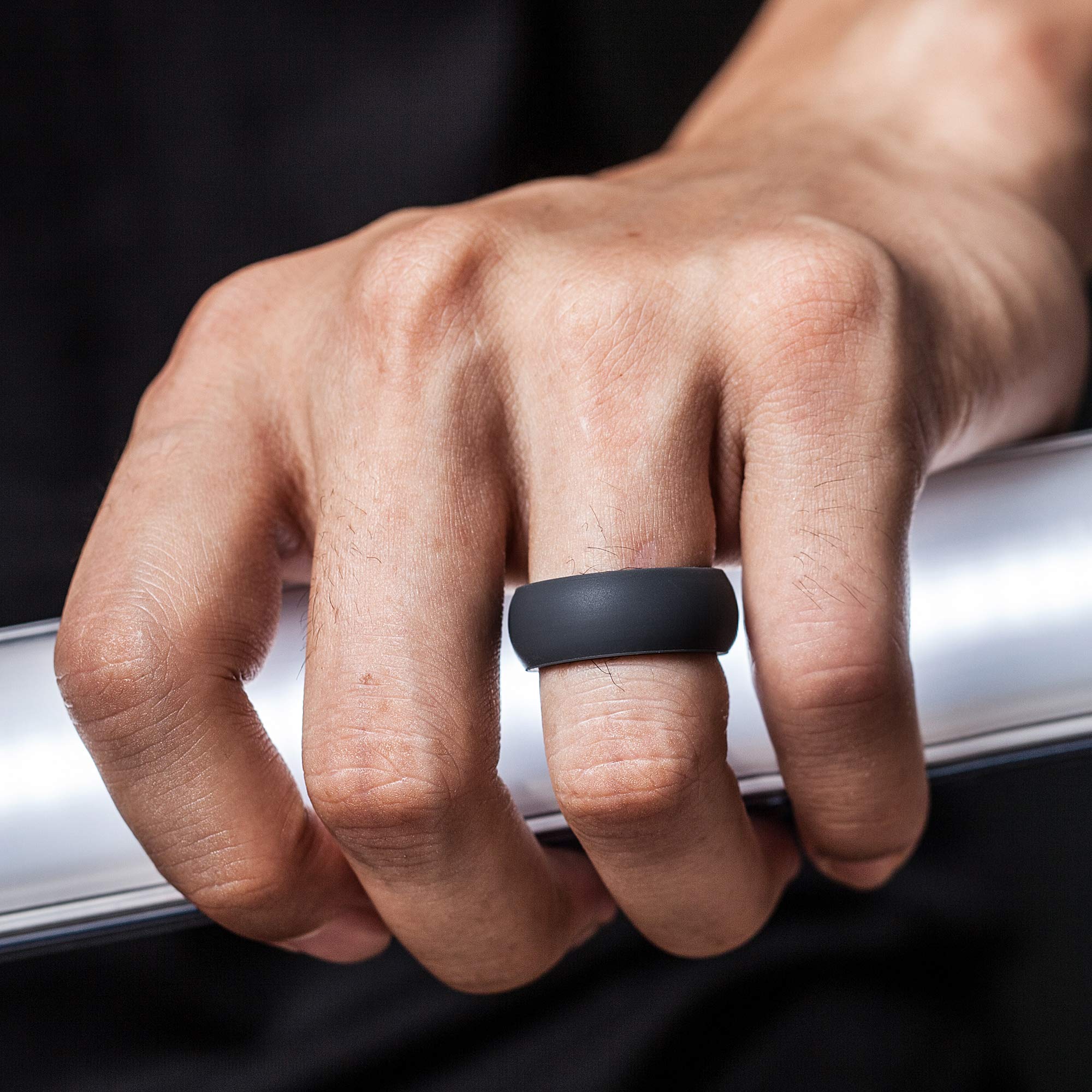 ThunderFit Silicone Wedding Rings for Men - 4 Pack Durable Rubber Bands, 8.7mm Width & 2mm Thickness - Perfect for Gym, Swimming, Travel & Active Lifestyle