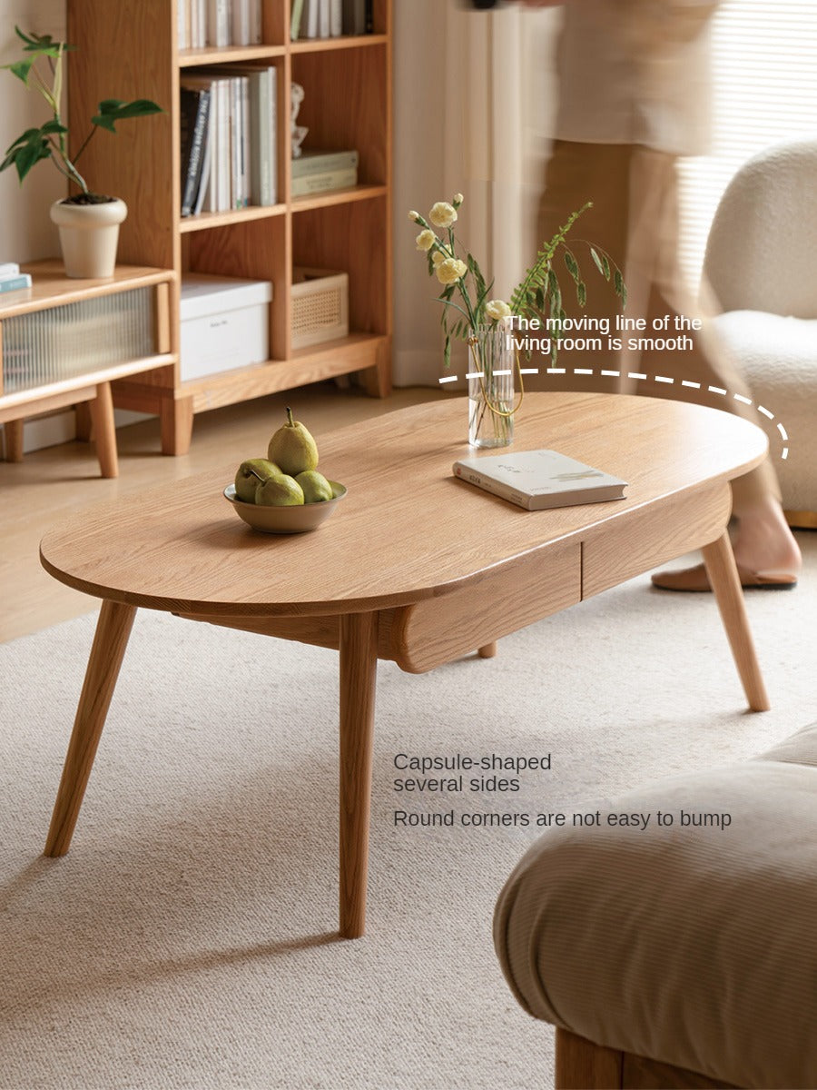 Premium Oak Solid Wood Luxury Coffee Table - Modern & Durable Living Room Centerpiece for Home Decor & Entertainment