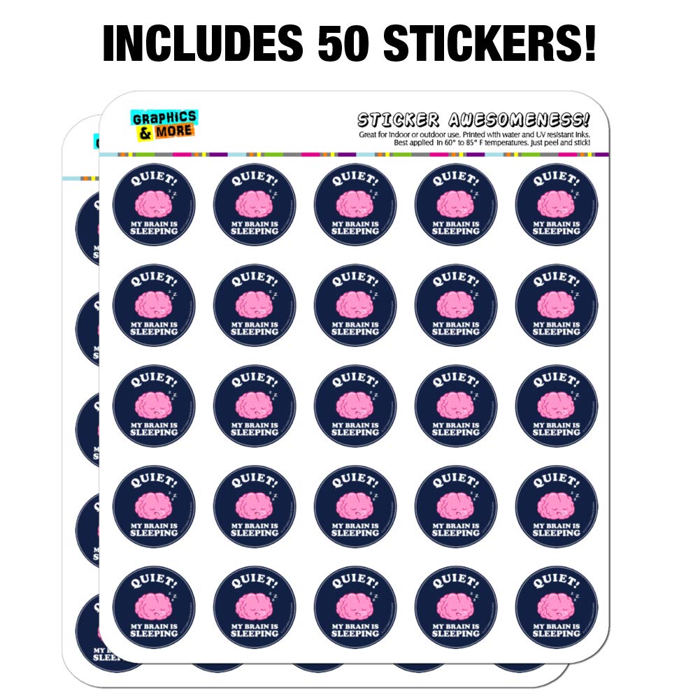 Funny Humor Planner Stickers - 'Quiet My Brain is Sleeping' Design for Scrapbooking, Crafting & Calendars - Perfect for DIY Projects, Journals & Gift Wrapping