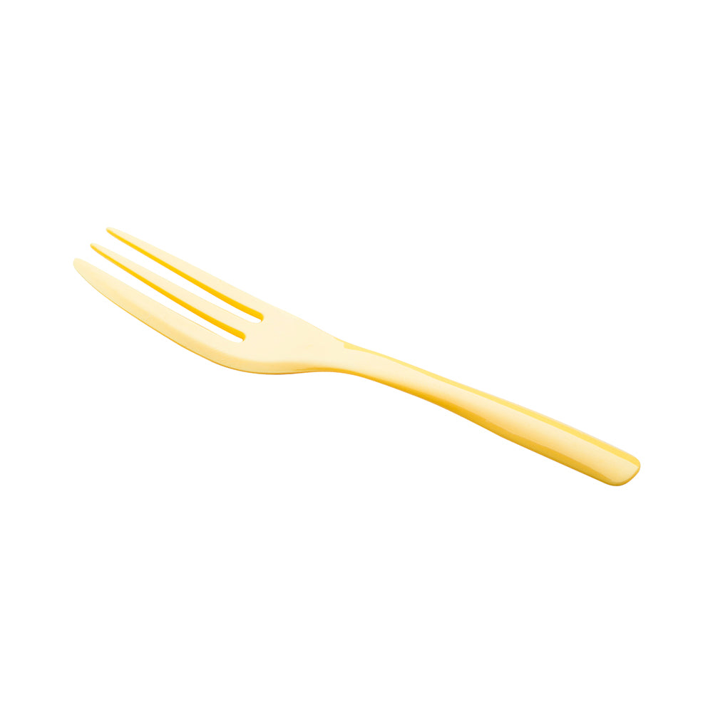 100-Pack Baby Yellow Plastic Cake Forks with Knife Edge (4 x 3/4 Inch) - Perfect for Birthday Parties, Baby Showers & Dessert Events