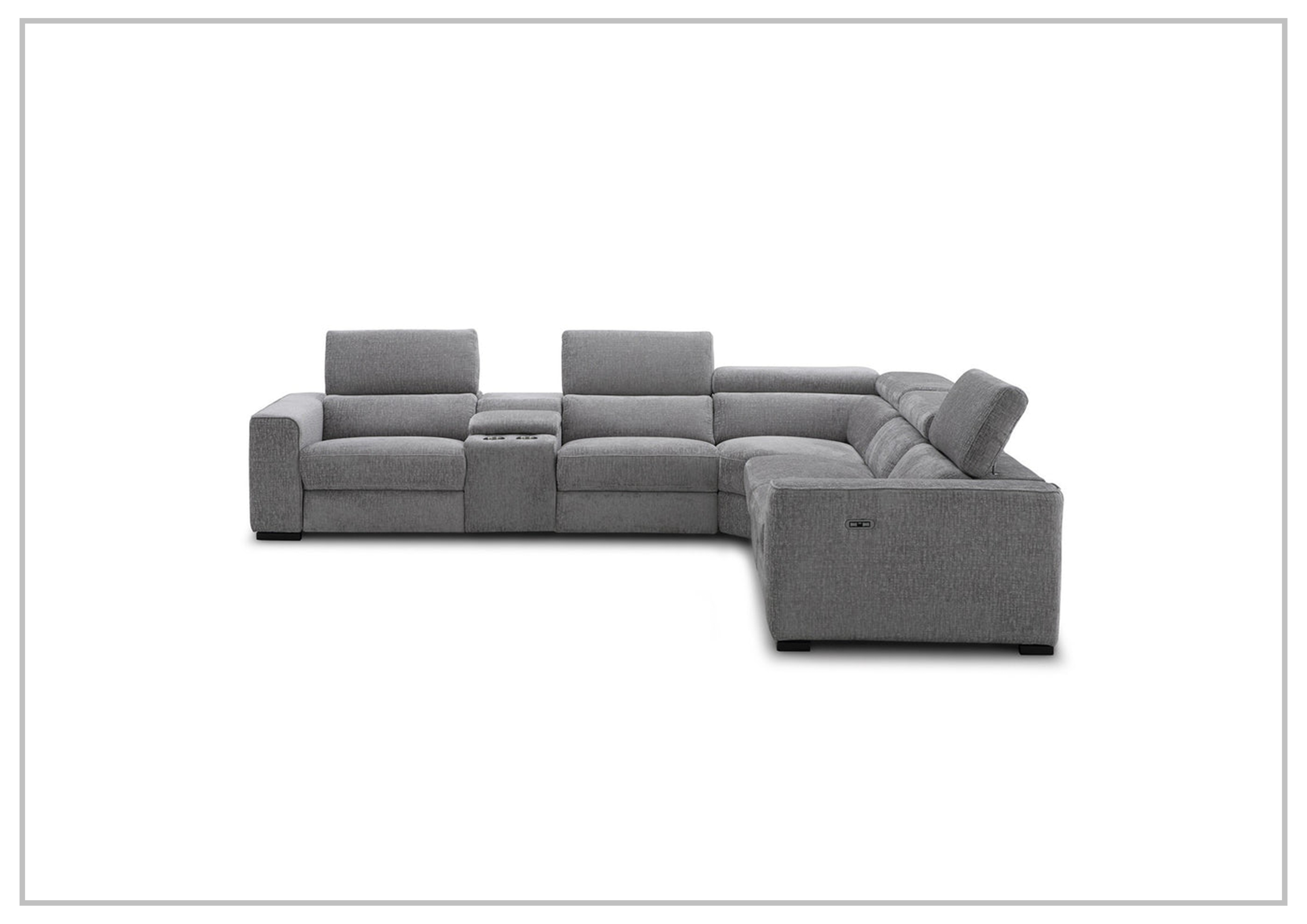 Gio Italia Aventura L-Shaped Fabric Power Reclining Sectional Sofa - Modern Recliner Couch with USB Charging for Living Room, Home Theater & Family Room Comfort
