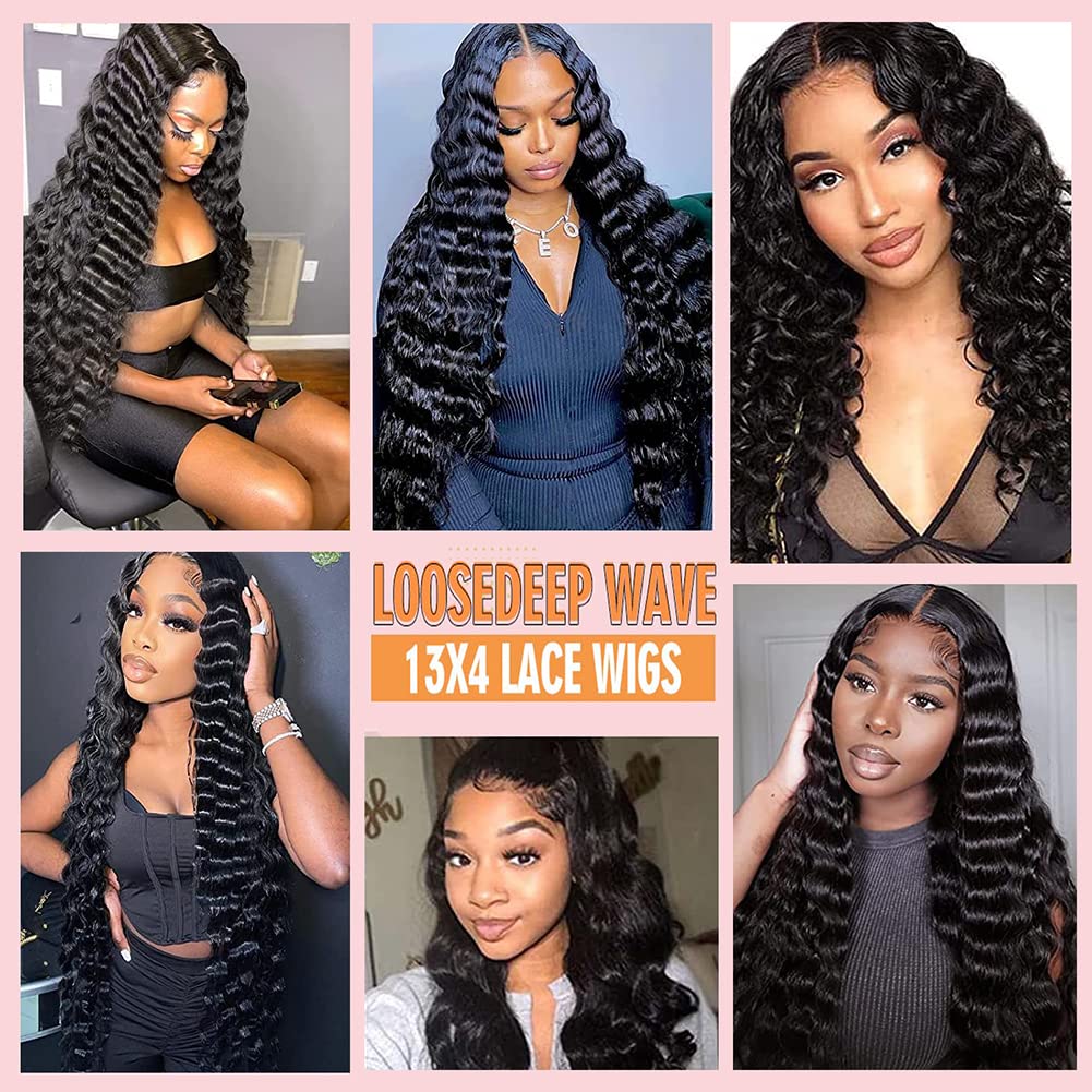 30 Inch Human Hair Lace Front Wig - 13x4 Glueless Deep Wave Wig with Pre-Plucked Hairline & Baby Hair | Natural Look for Daily Wear, Cosplay & Special Occasions