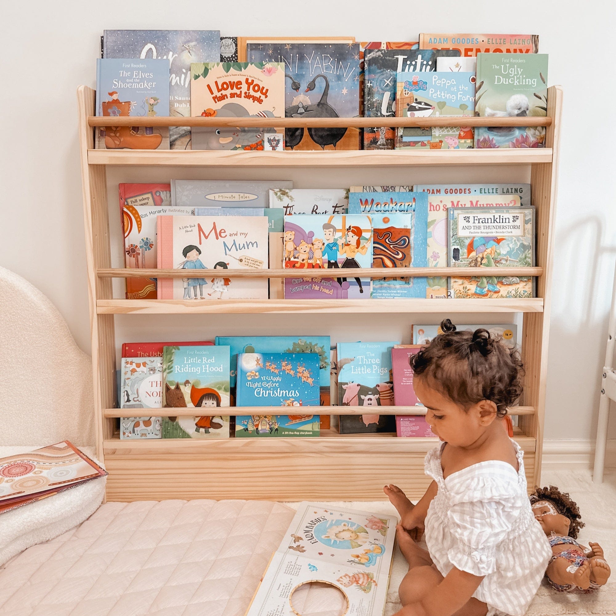 NALA 3-Tier Adjustable Solid Wood Bookshelf - Sturdy & Space-Saving Storage for Books, Decor & Office Supplies | Perfect for Home, Office & Dorm Room Organization