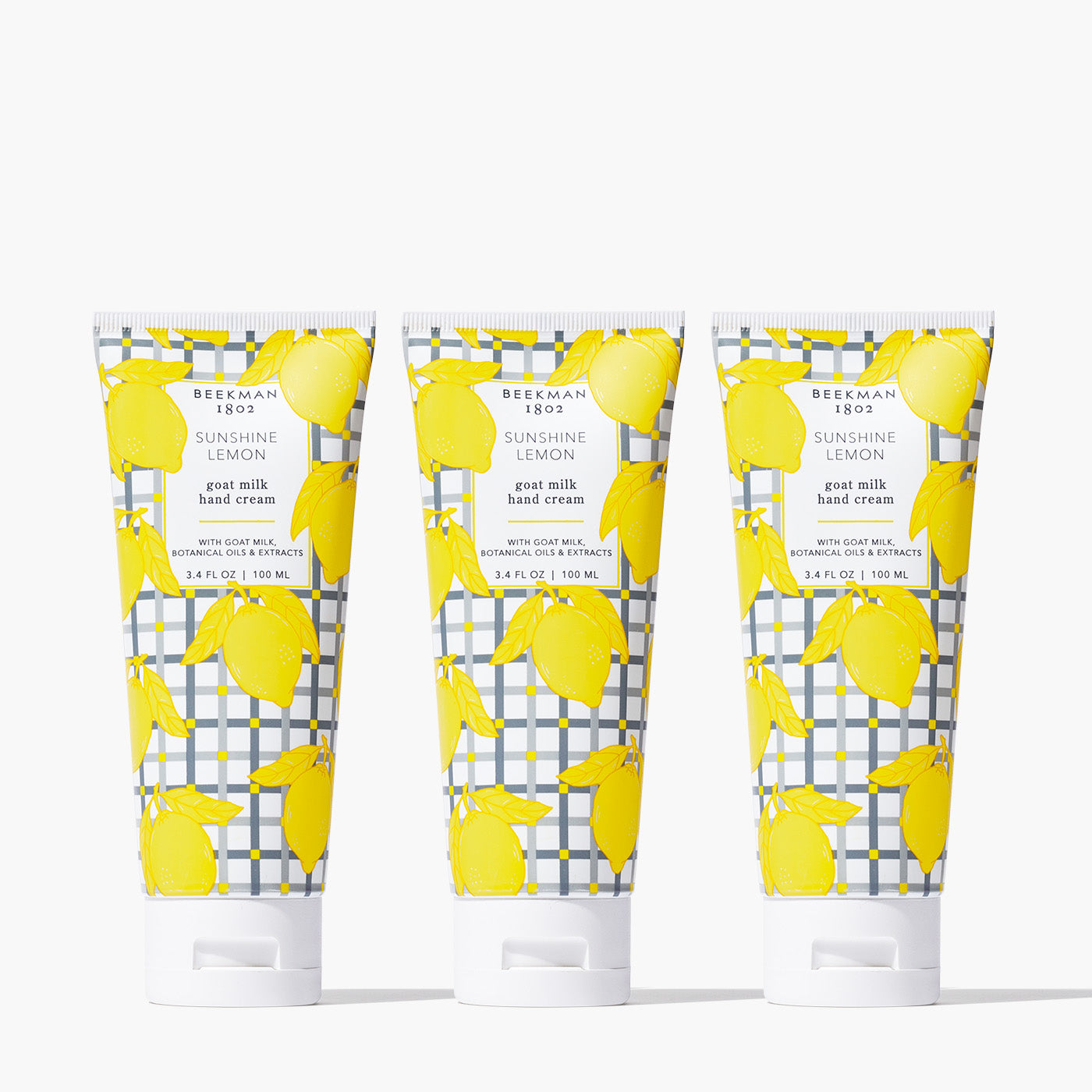 Sunshine Lemon Hand Cream Set of 3 - Moisturizing & Nourishing for Dry Skin - Perfect for Office, Travel & Home Use