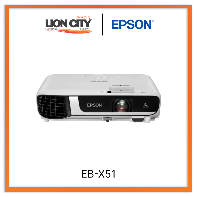 Epson EB-X51 XGA 3LCD Projector - 4000 Lumens, 16:10 Aspect Ratio for Home Theater, Office Presentations & Classroom Use