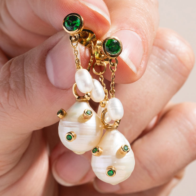 Exquisite Baroque Pearl Drop Earrings – Handmade Vintage Style Jewelry for Women – Perfect for Weddings, Parties & Special Occasions