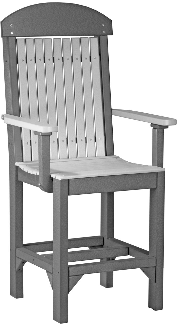 LuxCraft Classic Counter Height Arm Chair - Modern Bar Stool for Kitchen Island, Breakfast Nook & Home Bar Seating