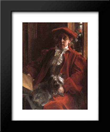 Anders Zorn Framed Art Print - Emma Zorn and Mouche the Dog - 20x24 Inch Wall Decor for Living Room, Bedroom & Office