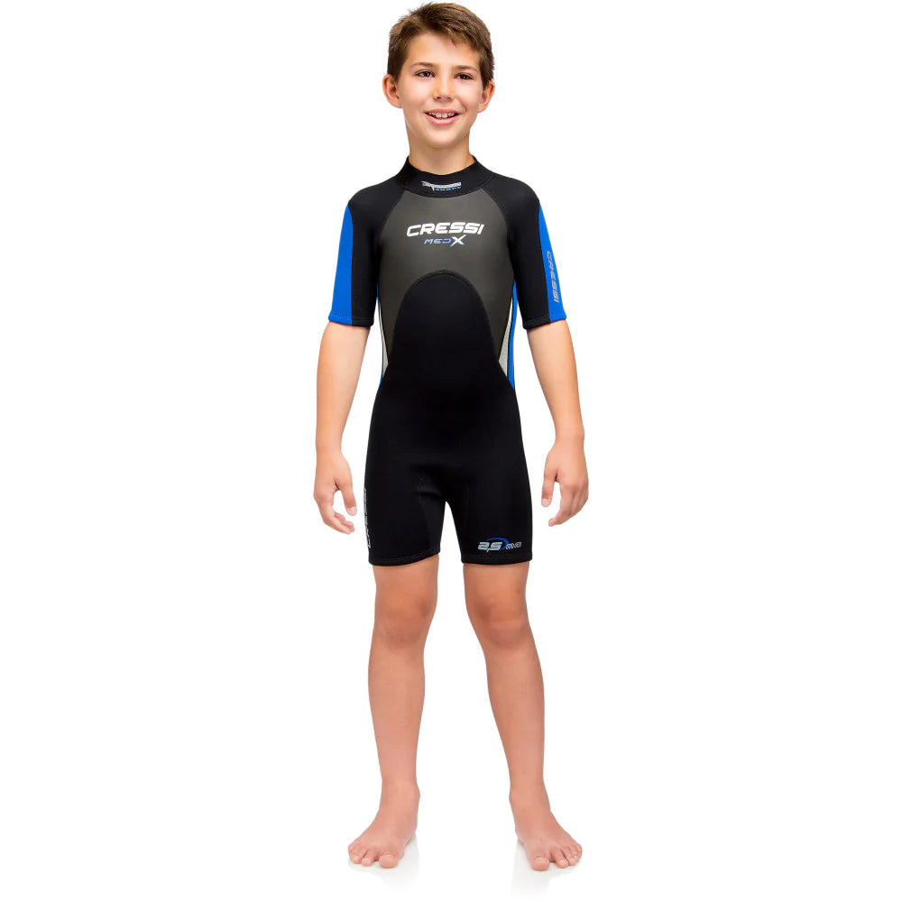 Cressi Med X Shorty 2.5mm Kids Wetsuit for Boys - Perfect for Swimming, Snorkeling & Water Sports