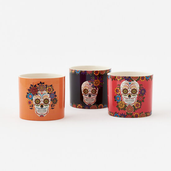 Black Sugar Skull Planter - Gothic Home Decor for Halloween, Dia de los Muertos, and Unique Indoor/Outdoor Plant Display