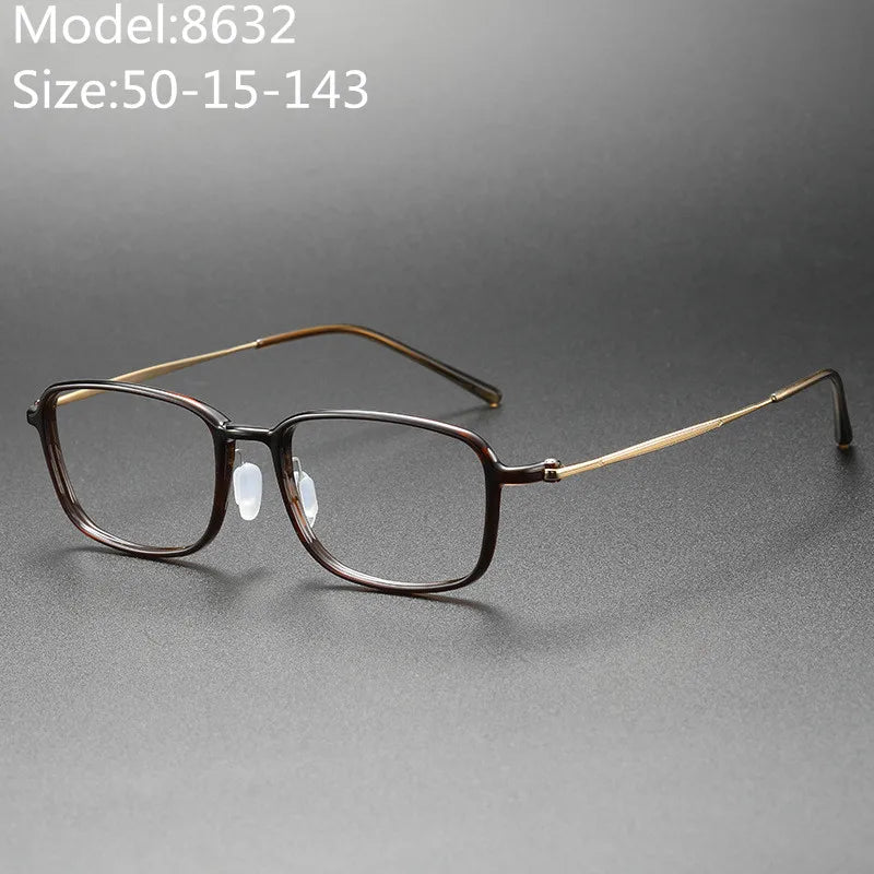 Unisex Full Rim Square Titanium Acetate Eyeglasses 8632 - Lightweight Durable Frames for Work, Reading & Fashion | Aimee Eyewear
