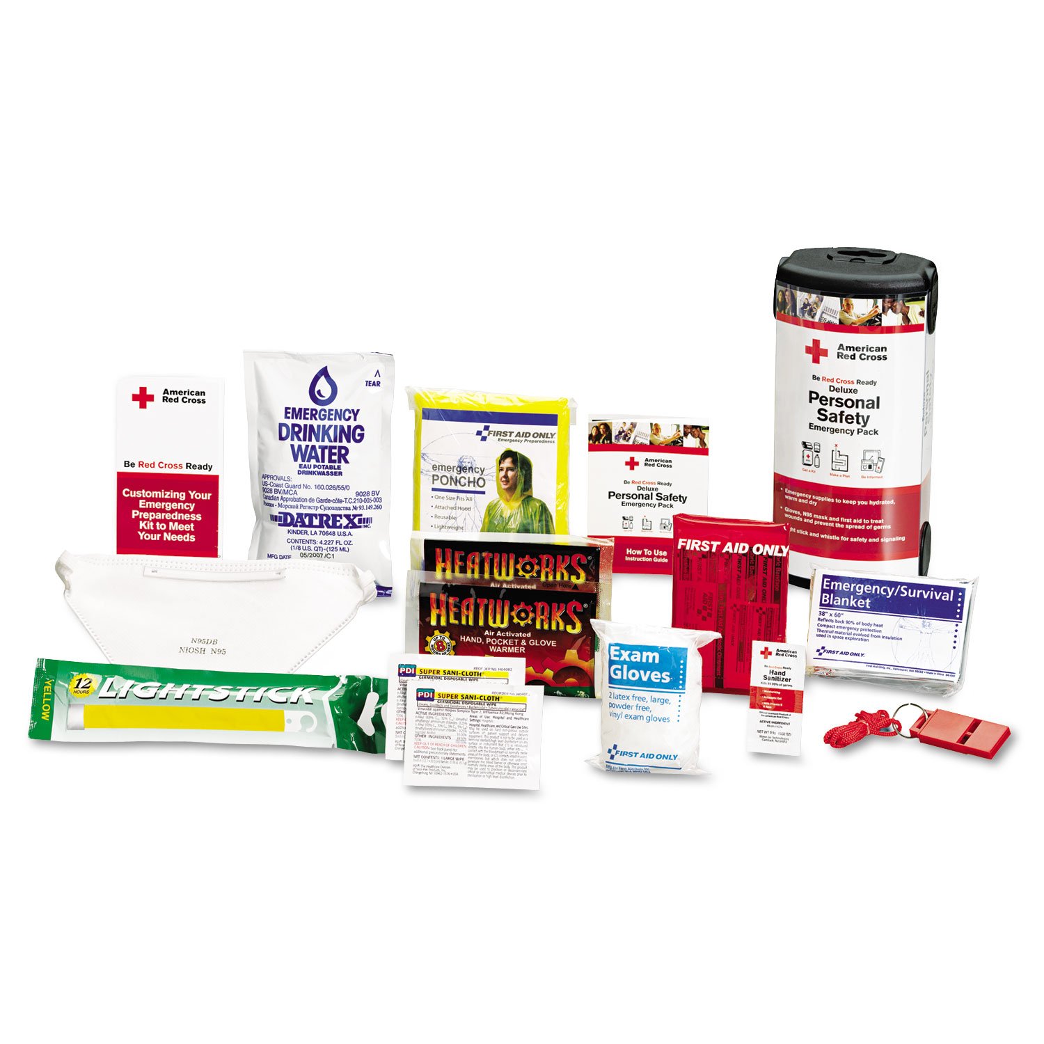 First Aid Only American Red Cross Personal Safety Emergency Kit - Compact Nylon Backpack for One Person | Perfect for Hiking, Camping, Travel & Outdoor Adventures