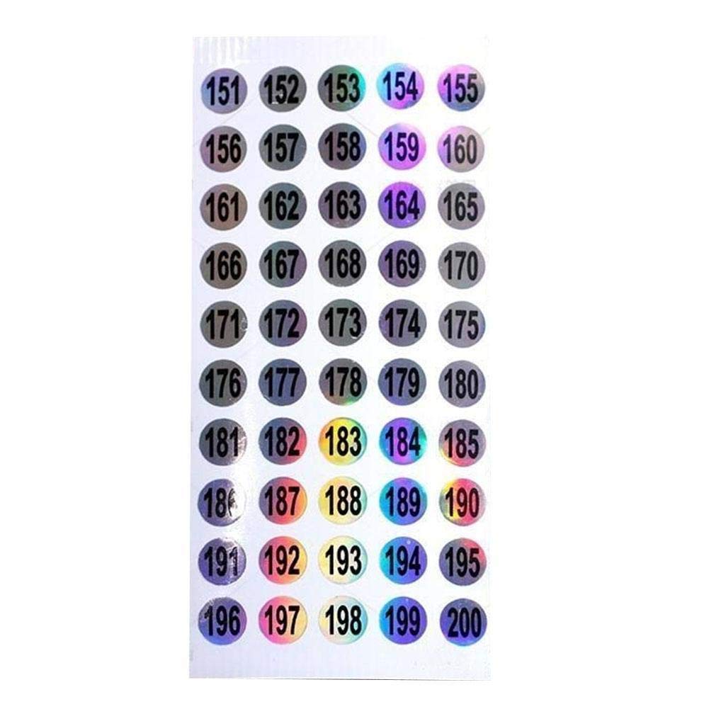 Madames Nail Letter Stickers 1-200 Number Decals - Nail Polish Bottle & Cup Stickers for Kids & Beauty Supplies - Perfect for DIY Nail Art, Salon Decor & Party Favors