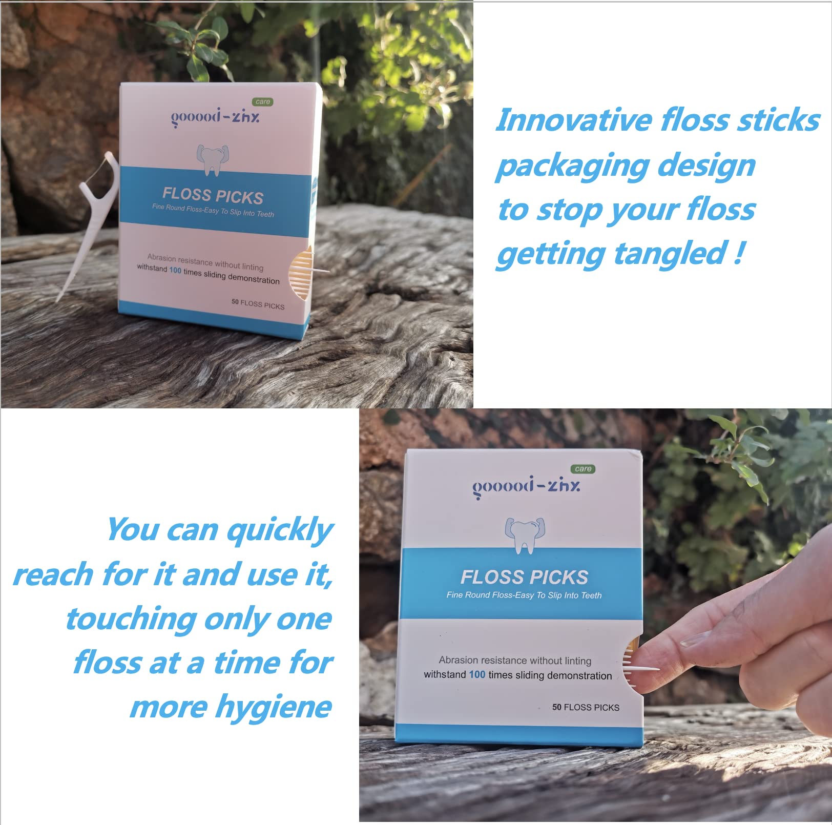 2-in-1 Dental Floss Picks & Interdental Brushes - 0.05mm Ultra-Soft Floss Sticks with Floss Brush Ends - Travel-Friendly Smart Holder Box (150 Count) - Perfect for Home, Office & On-the-Go Oral Care