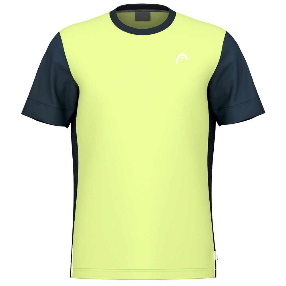 Men's Slice T-Shirt - Light Lime & Navy Blue Cotton Casual Tee for Everyday Wear, Gym, and Outdoor Activities