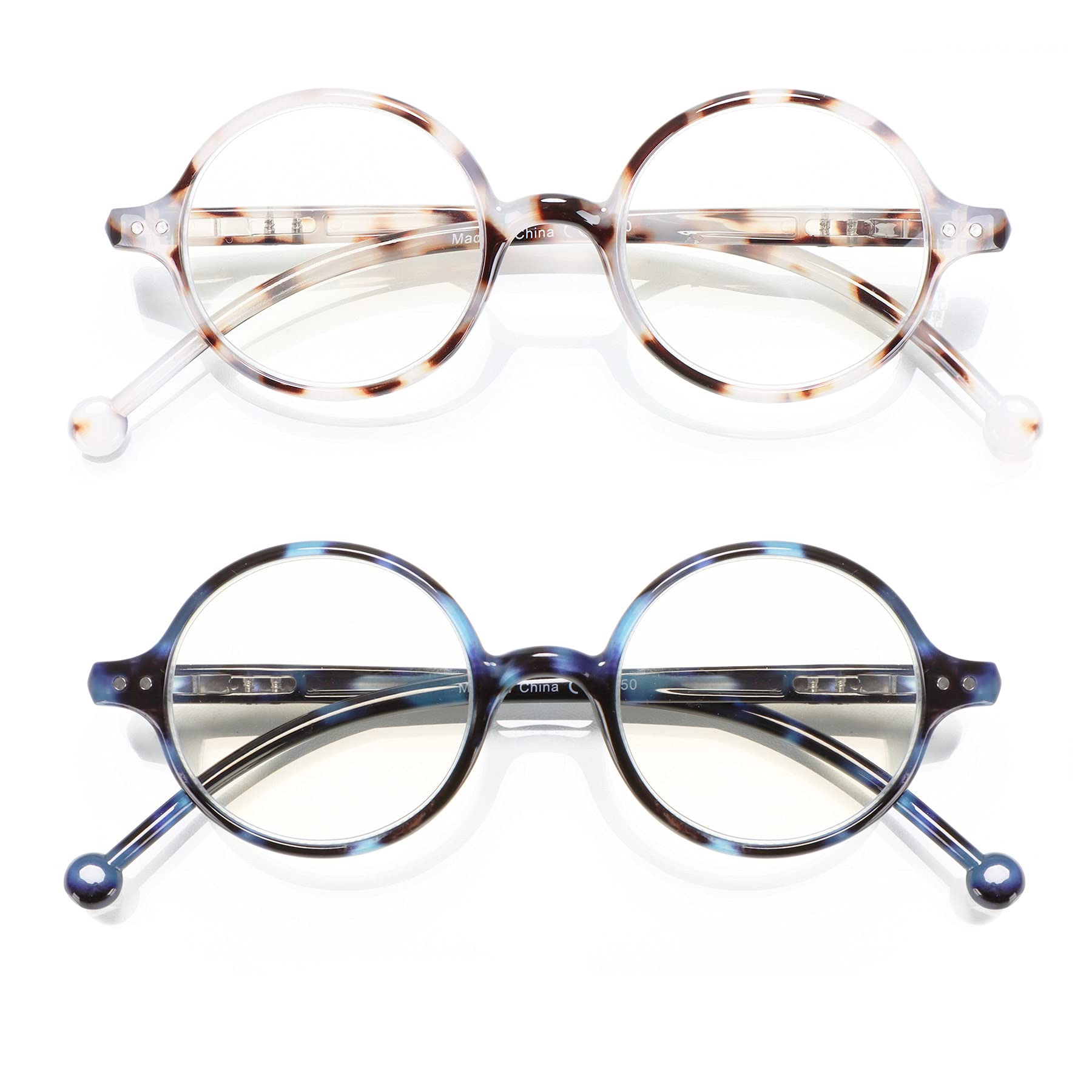 Blue Light Blocking Reading Glasses for Women & Men - Round Unisex Readers with Ultra Lightweight Frame - Perfect for Computer Work, Reading & Screen Time