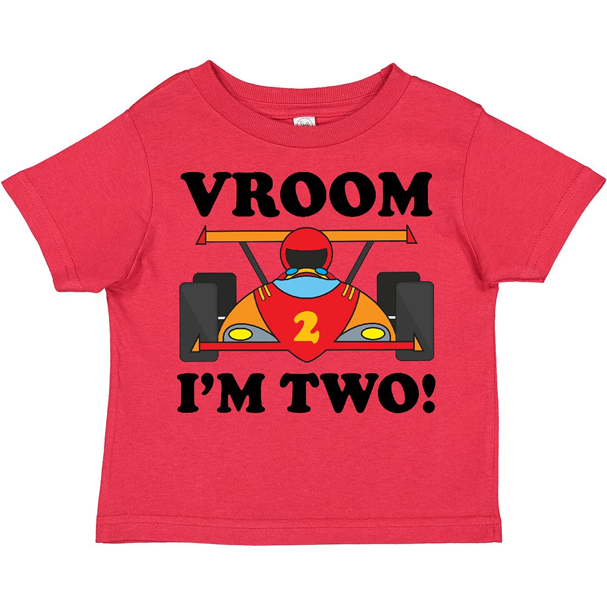 Inktastic 2nd Birthday Racing Car Toddler T-Shirt - Cute Toddler Boy Outfit for Birthday Party & Family Photos | Perfect 2 Year Old Gift for Car Lovers
