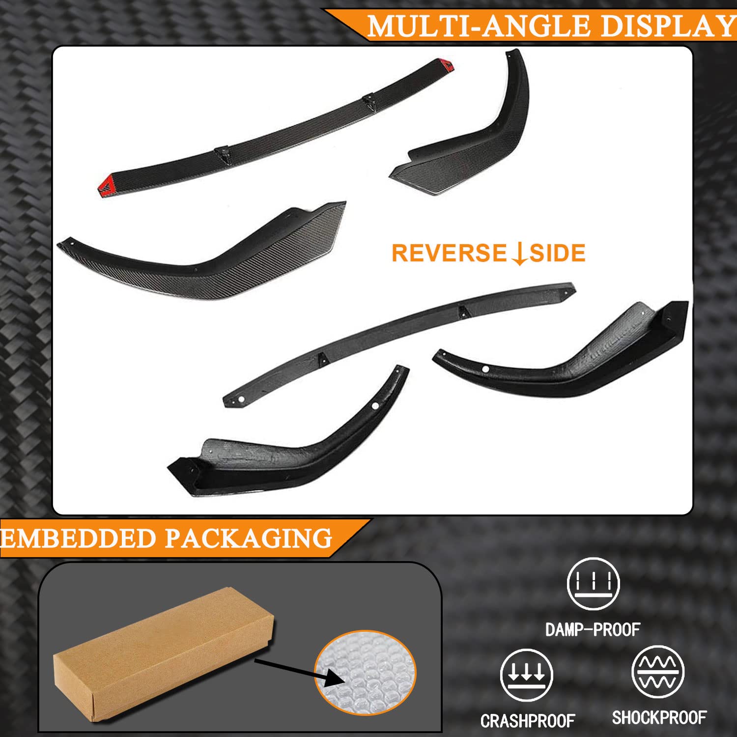 MCARCAR G20 Carbon Fiber Front Lip Spoiler for BMW 3 Series G20 M Sport Sedan (2019-2022) 320i 330i M340i - M Tech Style Front Bumper Lip Chin Splitter & Protector - Factory Direct (Carbon Fiber) - Perfect for Street Racing & Car Shows