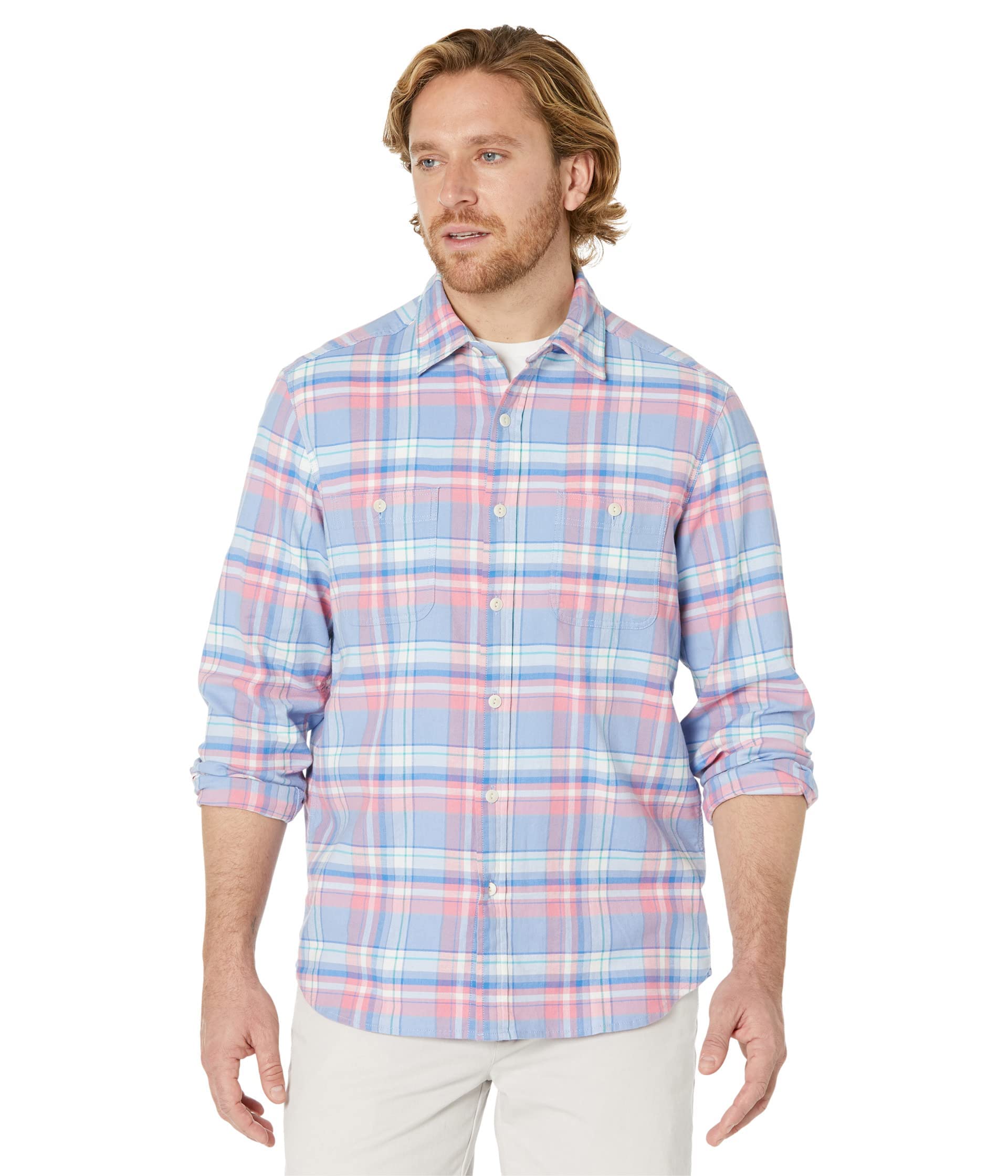 Vineyard Vines Men's Classic Fit Plaid Island Twill Button-Down Shirt | Casual & Dressy Oxford Shirt for Work, Date Night & Outdoor Events
