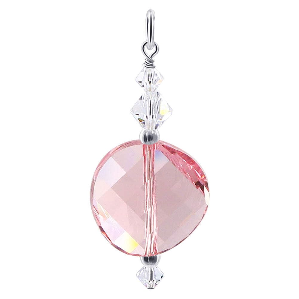 .925 Silver Charm Pendant with Austrian Crystals - Elegant Jewelry Gift for Women