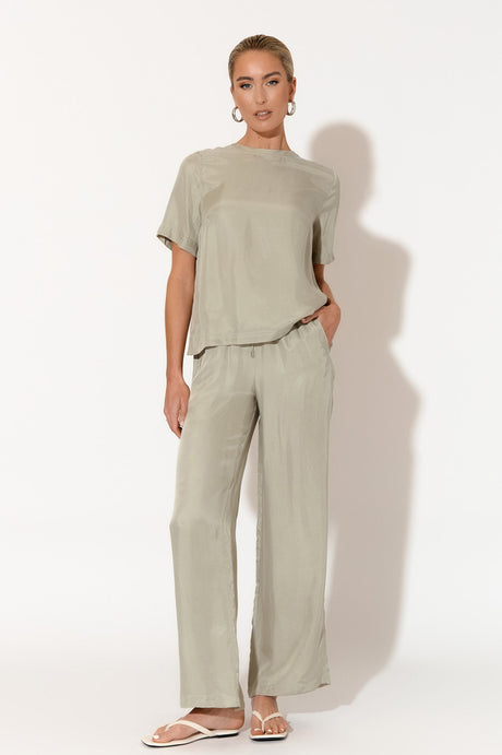 Arden Sage Cupro Top - Women's Eco-Friendly Blouse for Casual & Office Wear | Breathable & Sustainable Fashion for Everyday Elegance