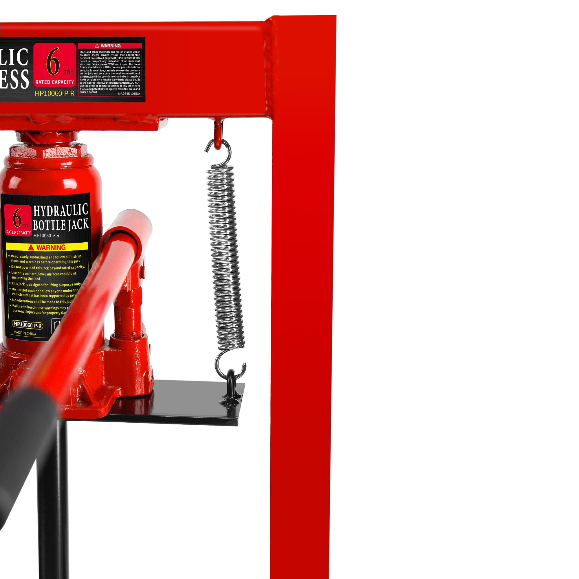 6 Ton Hydraulic Shop Press - Heavy Duty H-Frame Garage Floor Press with Pressure Gauge, Adjustable Work Table & Press Plates - Ideal for Bearing Removal, Gear Repair, Metalworking & Automotive Maintenance