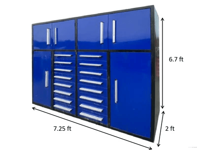 Heavy Duty Steel Workbench with Tool Cabinet - 16 & 32 Drawer Garage Storage Organizer for Workshop, Garage, and DIY Projects
