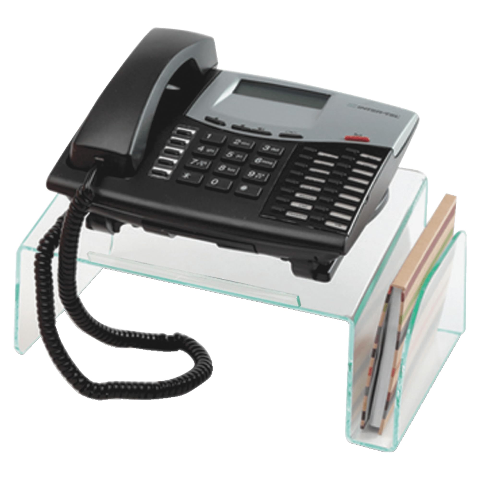 Lorell Clear/Green Phone Stand - Adjustable Desktop Smartphone Holder for iPhone, Android - Perfect for Home, Office, Video Calls & Hands-Free Viewing