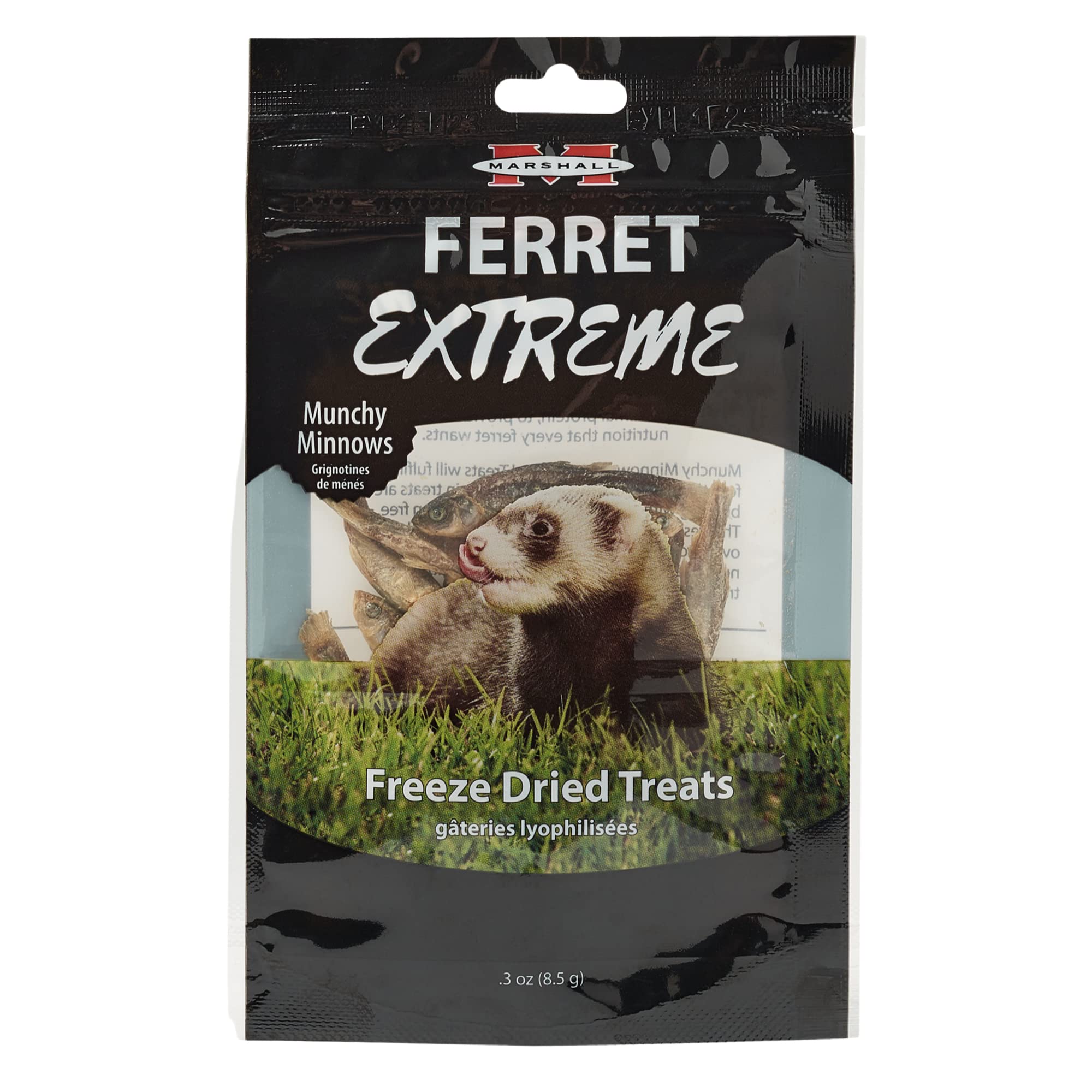 Marshall Pet Products RA Ferret Extreme Munchy Minnow Treat - 1 oz | Natural, Nutritious & Tasty Ferret Snacks for Dental Health & Energy Boost | Perfect for Training Rewards & Playtime Treats