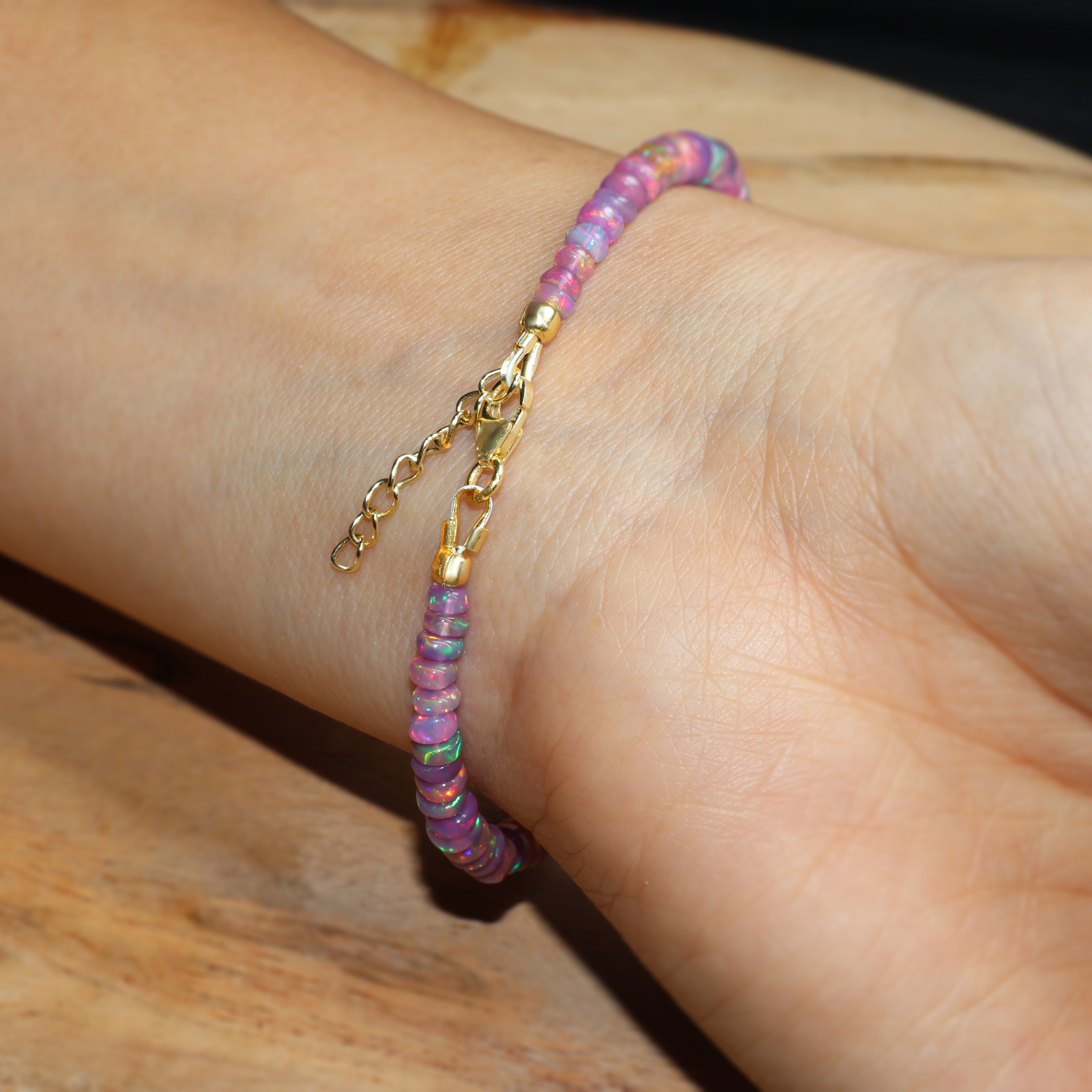 Natural Purple Opal 4-5mm Beaded Handmade Bracelet for Women | Boho Chic Jewelry | Gift for Her | Perfect for Parties, Weddings & Everyday Wear
