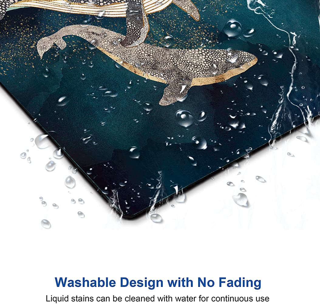 Premium Whale Design Mouse Pad - Non-Slip Rubber Base, Waterproof Square Mouse Mat for Office & Home (9.5