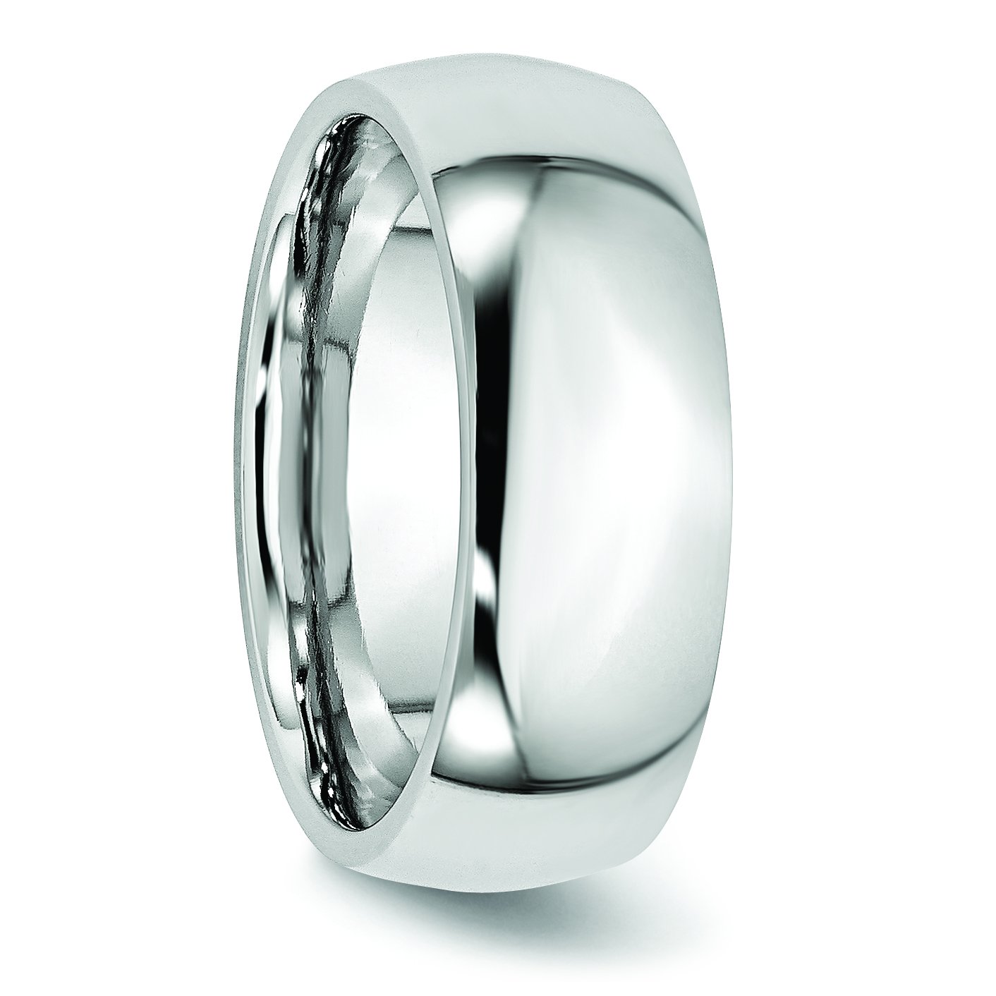 Men's Cobalt Polished 8mm Wedding Band Ring - Durable Comfort Fit Cobalt Chrome Ring for Men - Perfect for Engagement, Wedding, Anniversary & Everyday Wear