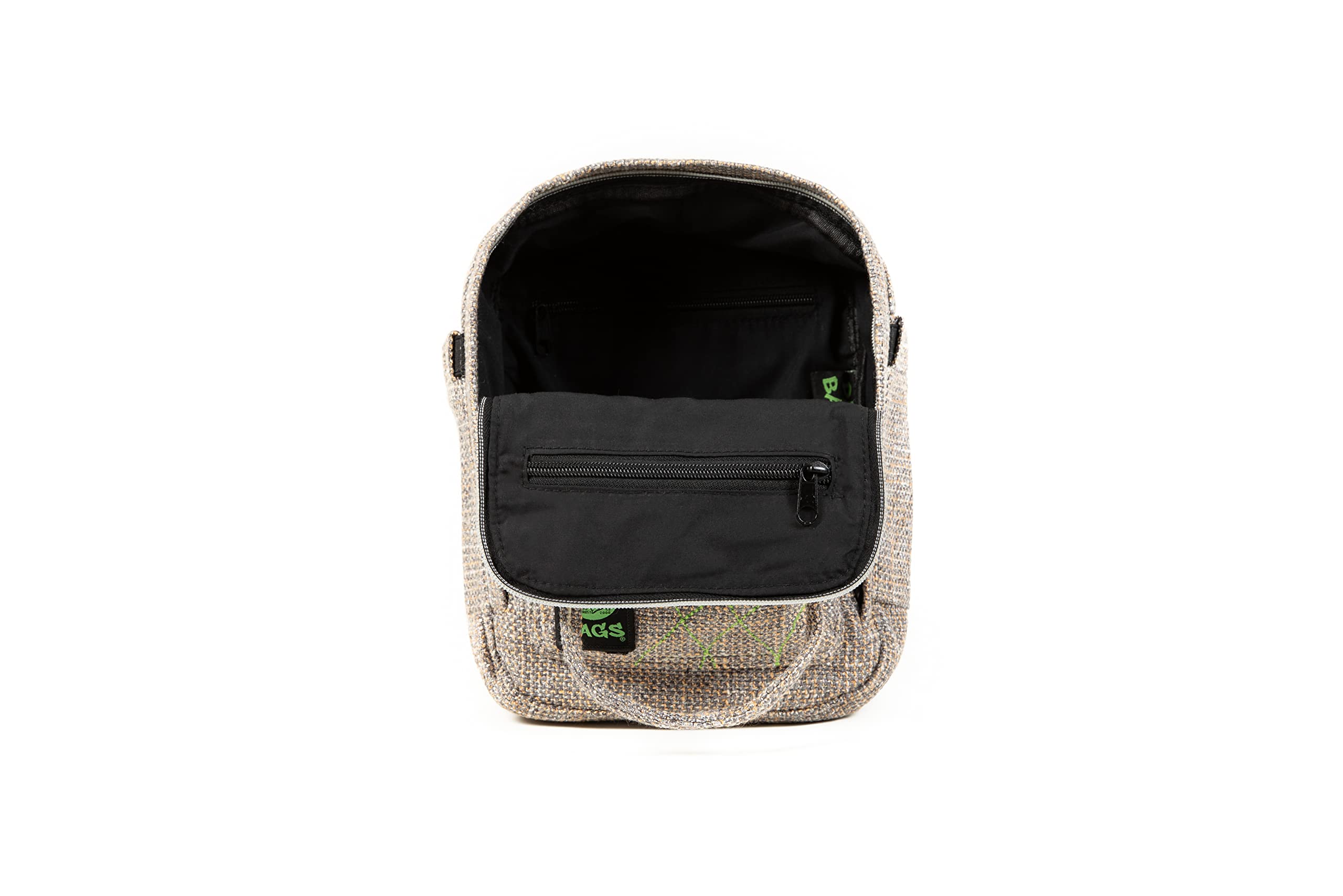 DIME BAGS Mini Backpack - Hemp Material Small Travel Backpack for Women & Men - Lightweight Sand Color Daypack for Hiking, Beach, Festival & Daily Use