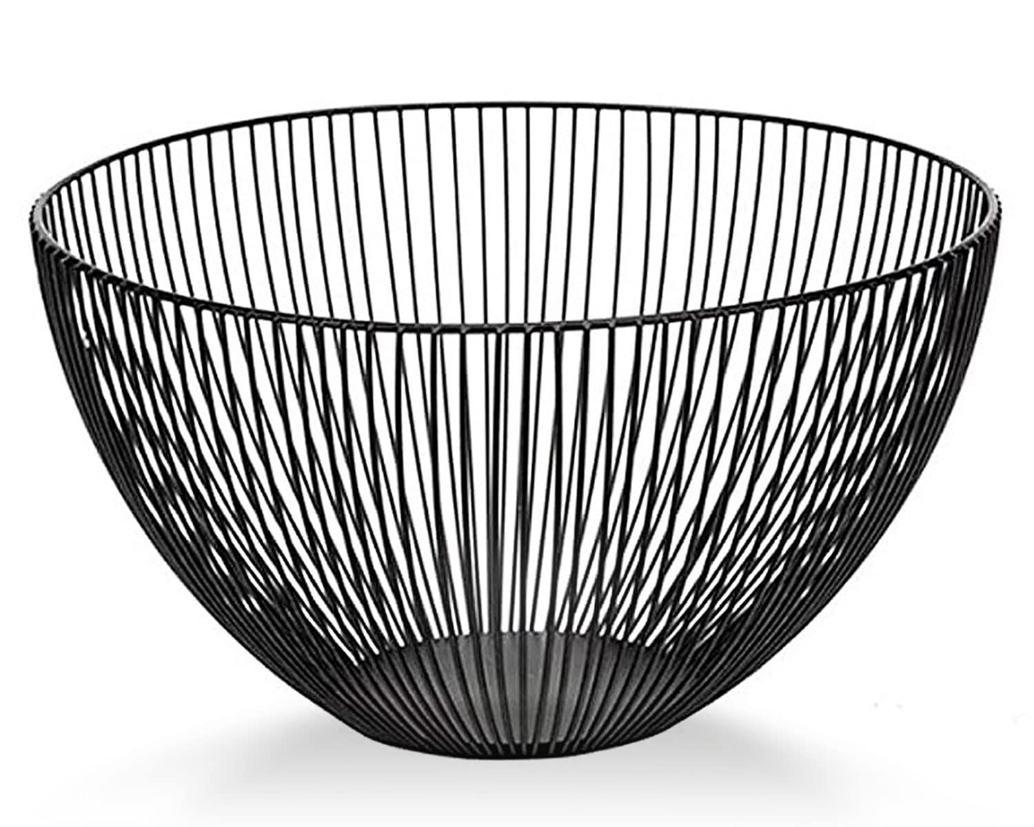 Stainless Steel Wire Fruit Basket - Round Metal Fruit Bowl for Kitchen Countertop | Durable & Stylish Fruit Holder for Apples, Bananas, Oranges | Perfect for Dining Table, Pantry Organization & Fresh Produce Display