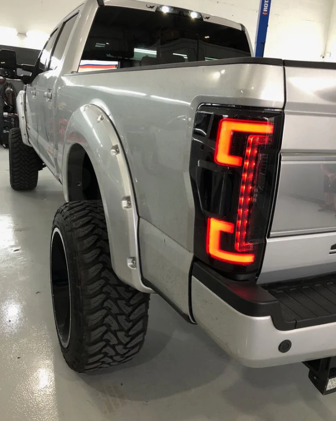 Ford Super Duty F250 F350 F450 F550 2017-2019 LED Tail Lights - Red OLED Replacement for OEM - Upgrade for Trucks, Off-Roading & Night Driving