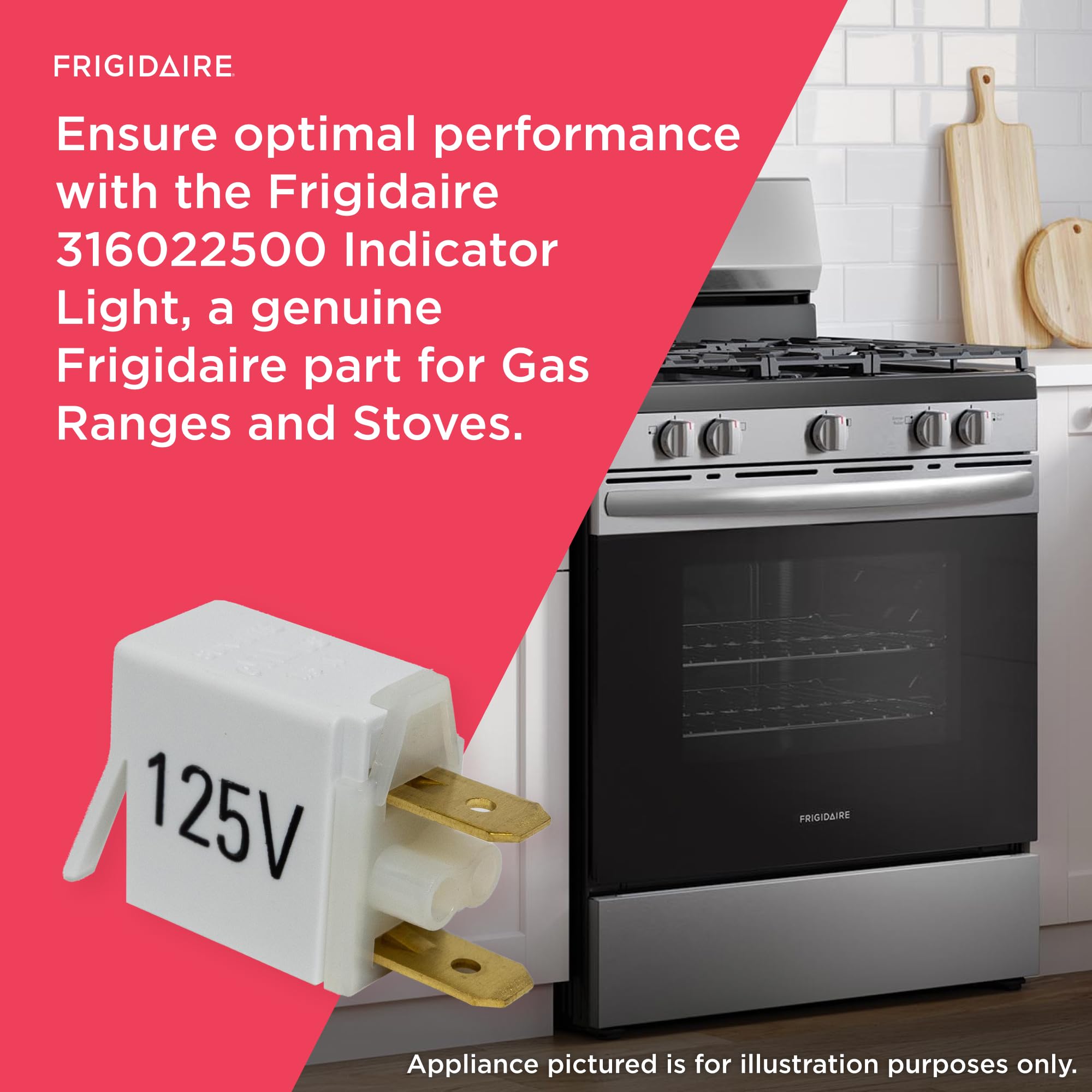 Frigidaire 316022500 Replacement Indicator Light for Gas Ranges & Stoves - Compatible with Multiple Models - Perfect for Kitchen Appliance Repair & Maintenance