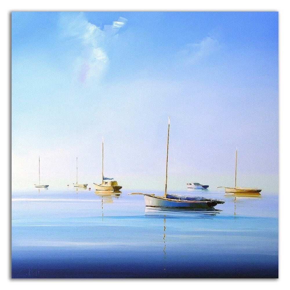 Blue Couta 2 by Craig Trewin - Premium Canvas Wall Art Print - Ready to Hang - Modern Home & Office Decor - Perfect for Living Room, Bedroom or Office