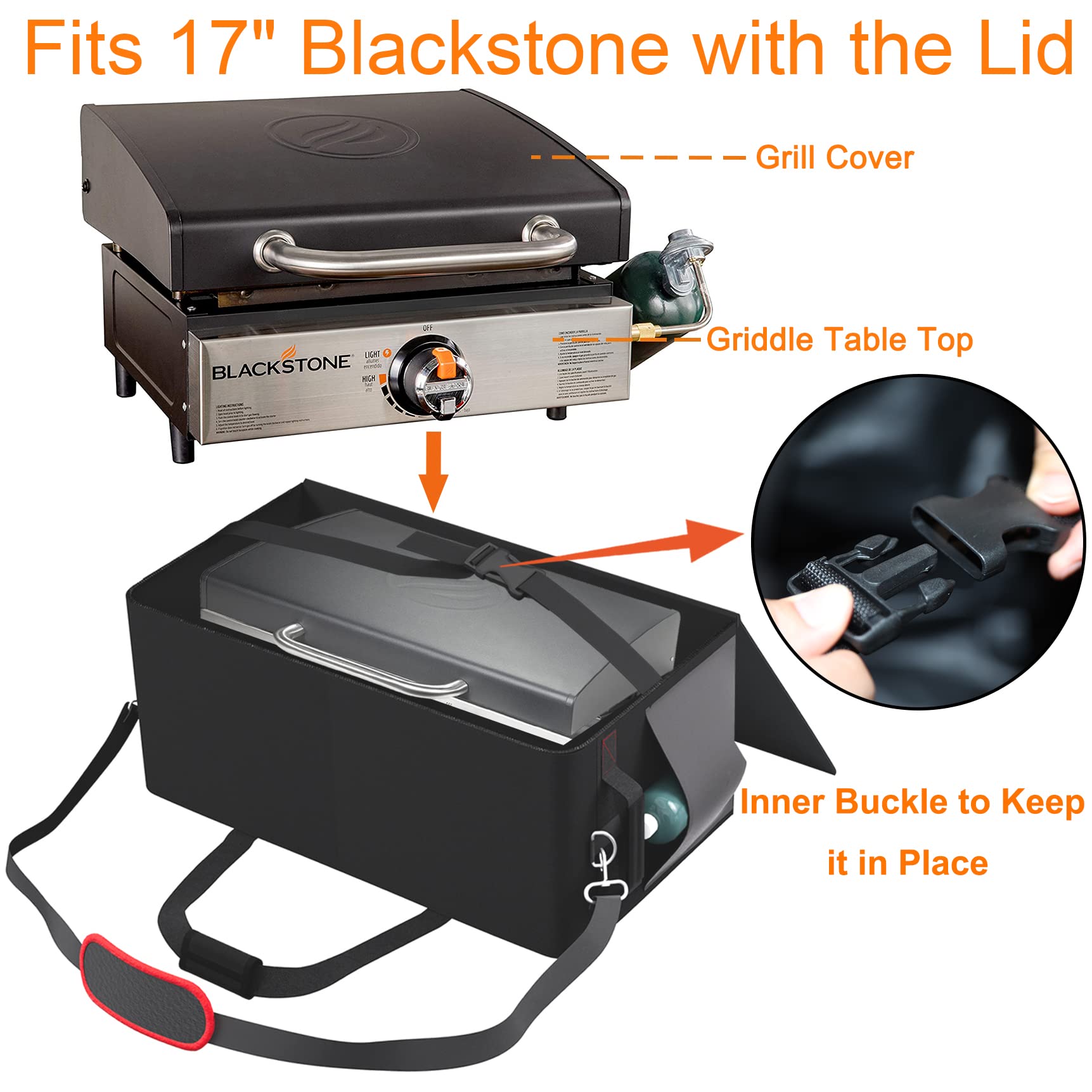 **17 Inch Griddle Cover Carry Bag for Blackstone 17