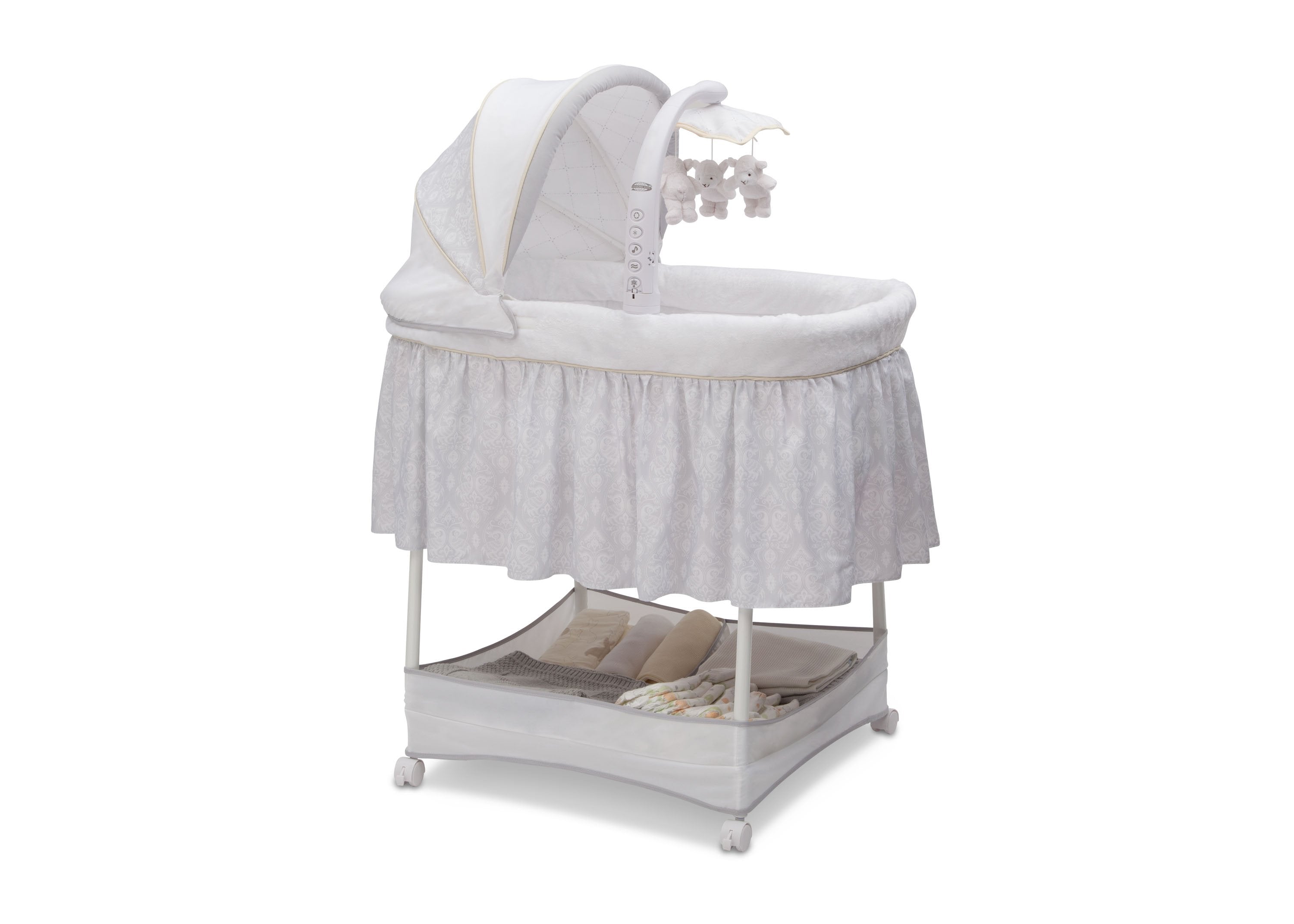 Slumber Time Elite Gliding Bassinet - Premium Baby Crib with Smooth Rocking Motion for Newborns & Infants - Perfect for Nursery, Bedroom & Travel Use